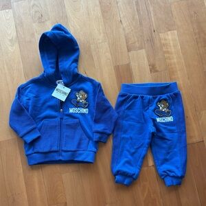 MOSCHINO Kids Baby Boy's Skateboard Bear Logo 2 Piece Sweatsuit 6-9 months